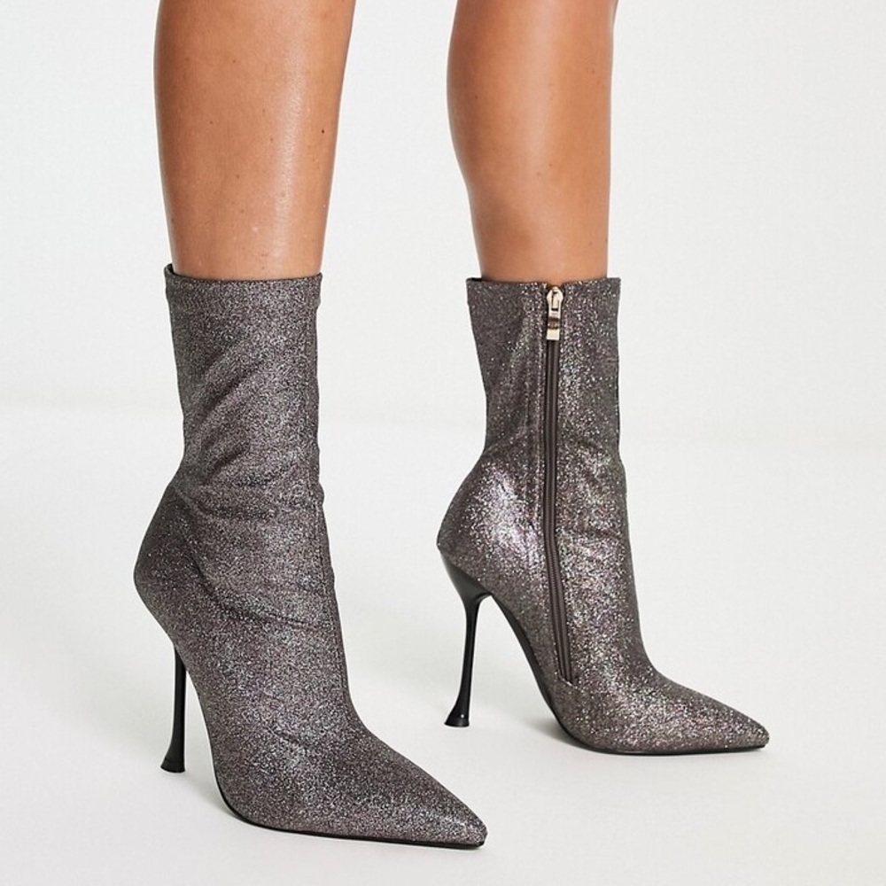 SIMMI London Paolo glitter sock heeled boots